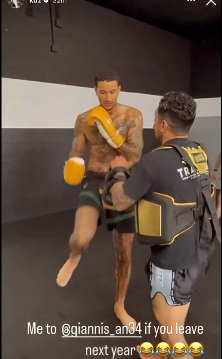 😂库兹马晒拳击视频”威胁“字母:下赛季你要离队我就揍你